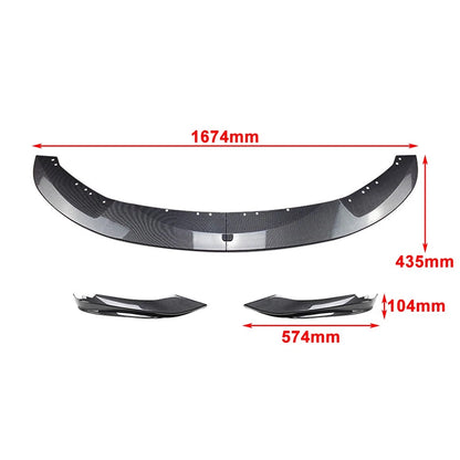 Front Bumper Lip Spoiler + Side Splitter Canards Cover Body Kit For BMW 4 Series