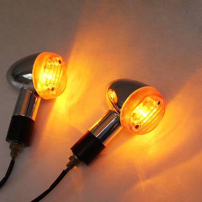 2PCS Motorcycle Turn Signal Bulb Light Indicator Blinker Handlebar Amber Yellow