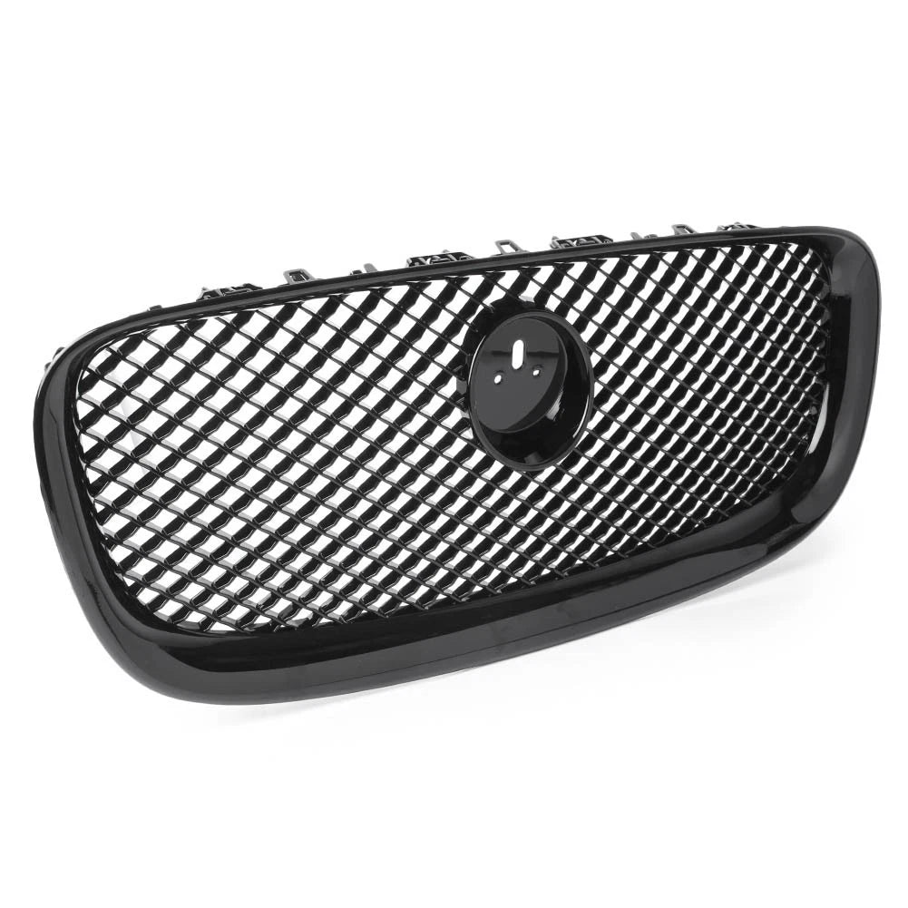 Front Center Upper Grille Glossy Black For Jaguar XF XFR 2012-2015