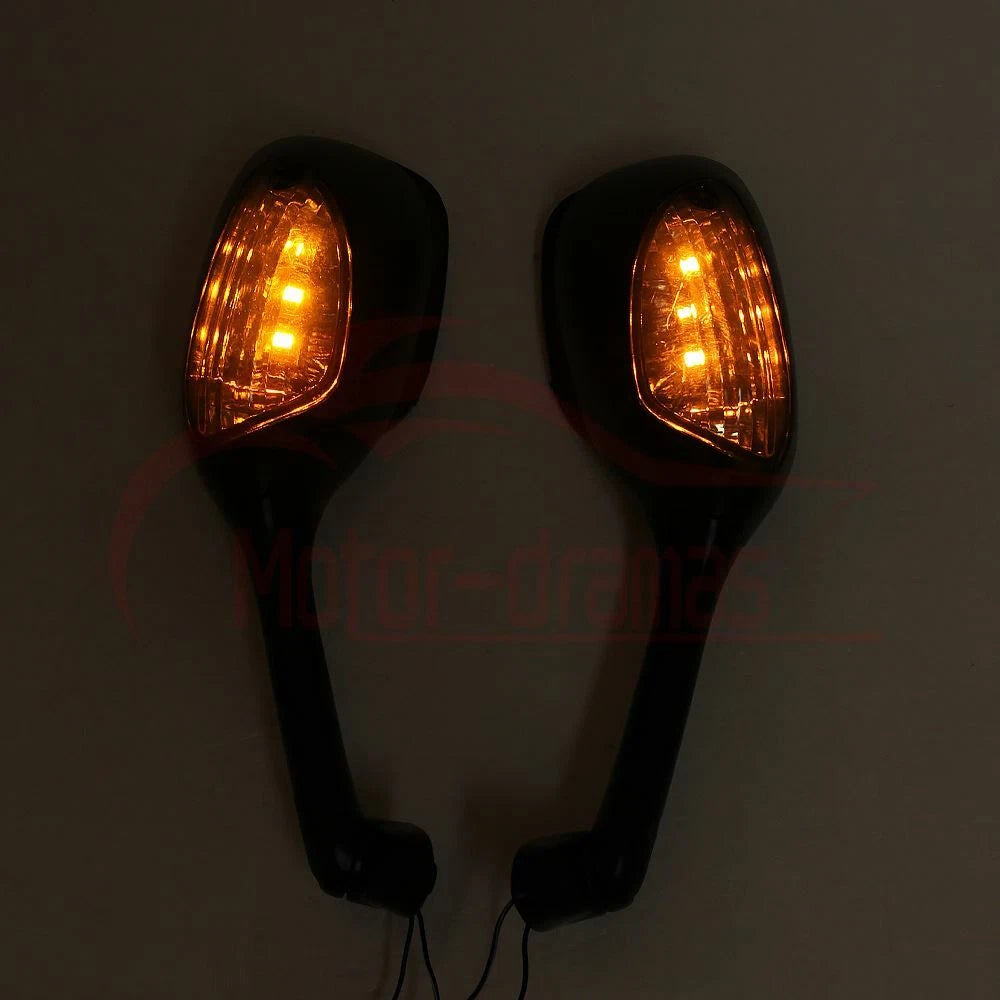 Rearview Mirrors w/ LED Turn Signal For Suzuki GSXR 1000 GSXR600 GSX-R 750 06-15
