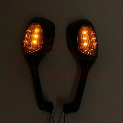 Rearview Mirrors w/ LED Turn Signal For Suzuki GSXR 1000 GSXR600 GSX-R 750 06-15