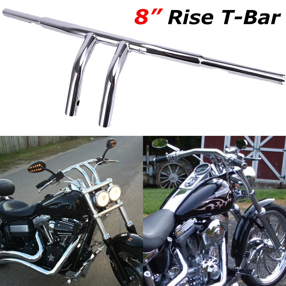8" Rise T-Bars Handlebar For Harley Sportster Softail FLST FXST Custom Drag Bar