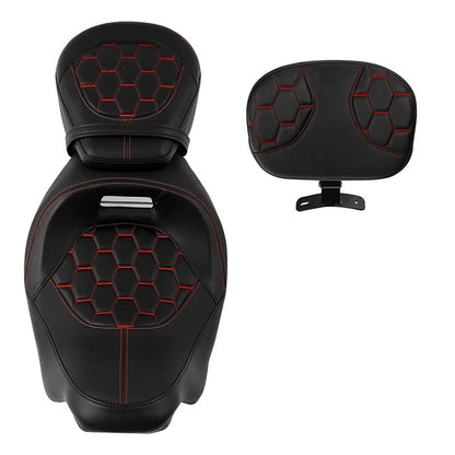 Driver Passenger Seat Rider Backrest Pad For Harley Street Road Glide 2009-23 22