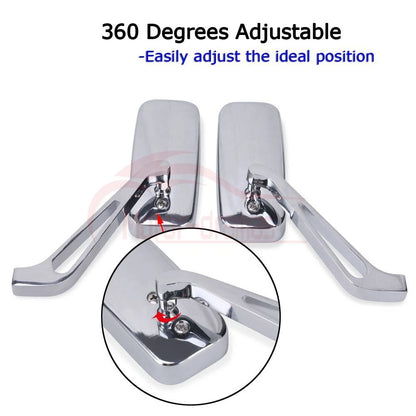Motorcycle Rear View Side Mirrors 8mm&10mm Chrome for HARLEY HONDA SUZUKI YAMAHA