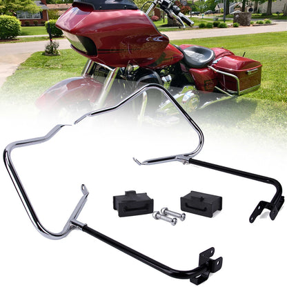 Saddlebag Bracket Guard Crash Bars For Harley Road King Electra Street Glide 14+
