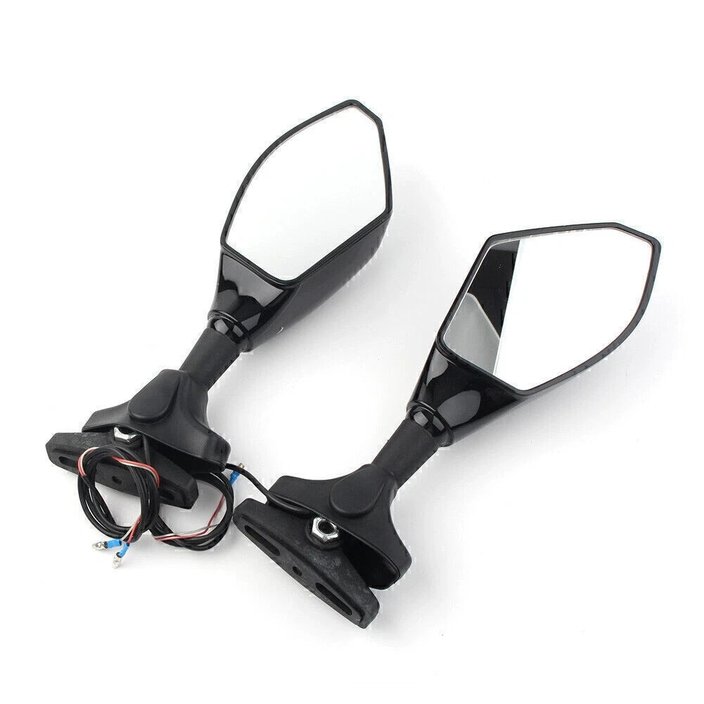 Rearview Mirrors W/ LED Turn Signal Indicator For Ducati Honda Kawasaki Yamaha