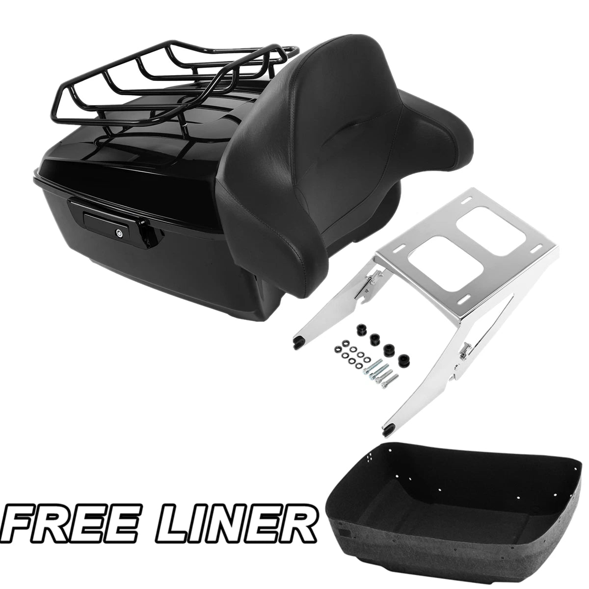 King Trunk Backrest Pad Mount Rack Fit For Harley Sport Glide FLSB 2018-Up 19 20