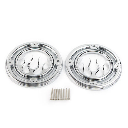 Chrome Rear Speaker Accent Trim Cover For Harley Electra Street Tri Glide Pair