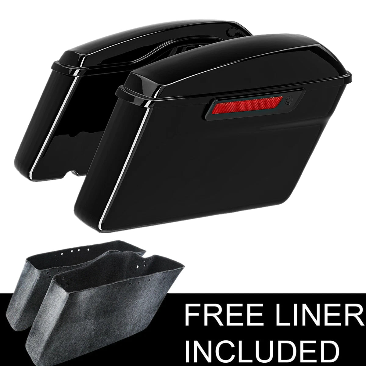Hard Saddle Bags w/ Black Latch Fit For Harley Softail Fatboy FXST 1984-2017 16