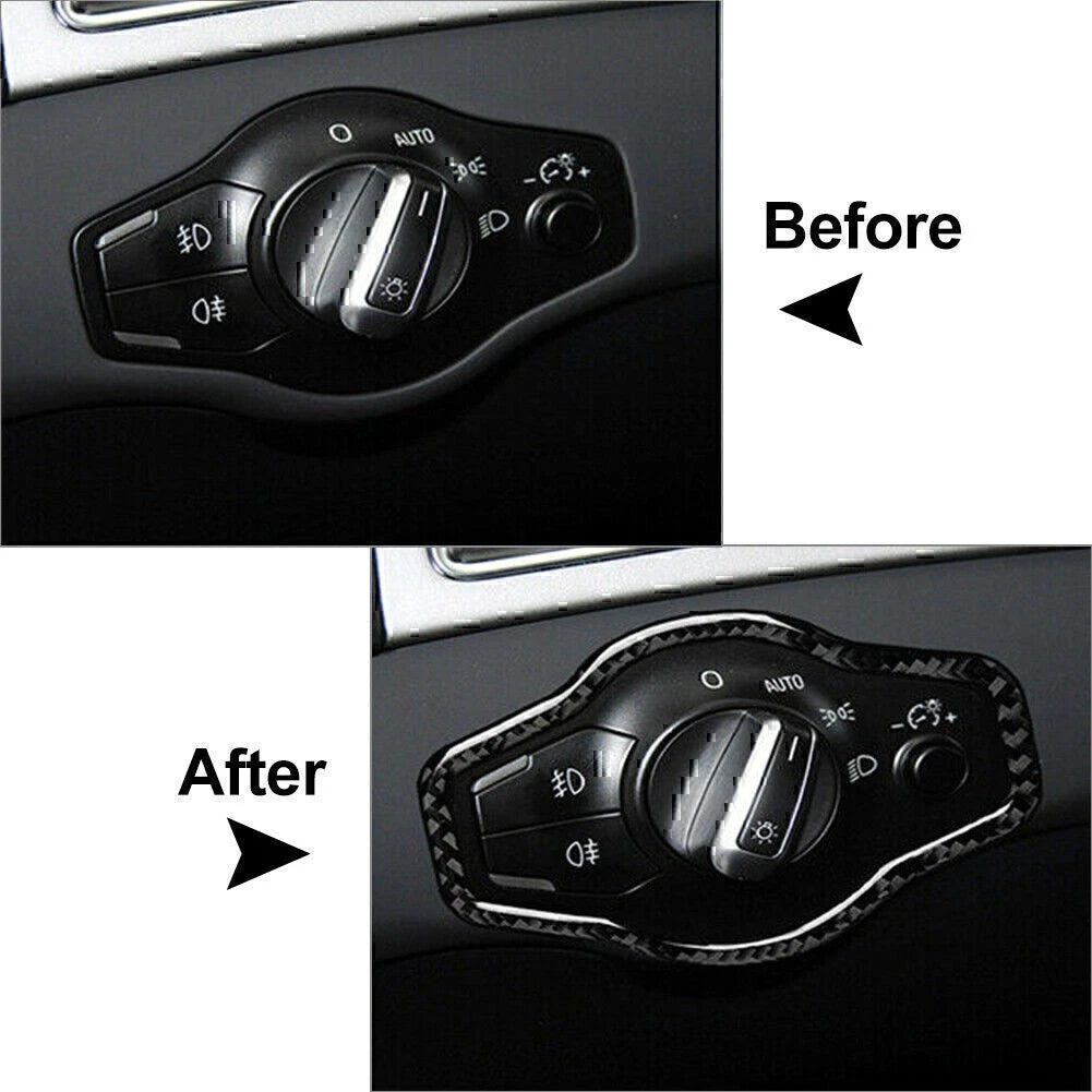 Car Headlight Switch Sticker Cover Trim For Audi A4 B8 A5 Q5 2009-2016 2015 2014