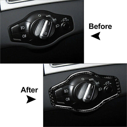 Car Headlight Switch Sticker Cover Trim For Audi A4 B8 A5 Q5 2009-2016 2015 2014