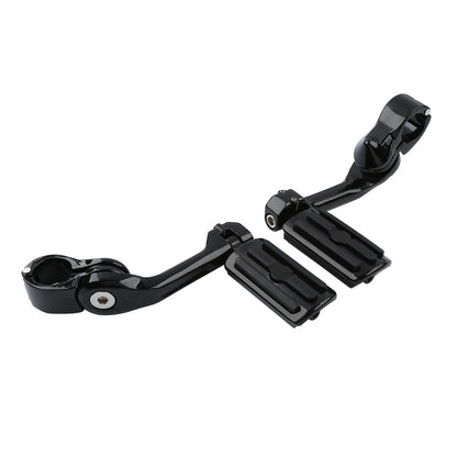 Mustache Engine Guard Crash Bar & Foot Pegs Clamps Fit For Harley Softail 00-17