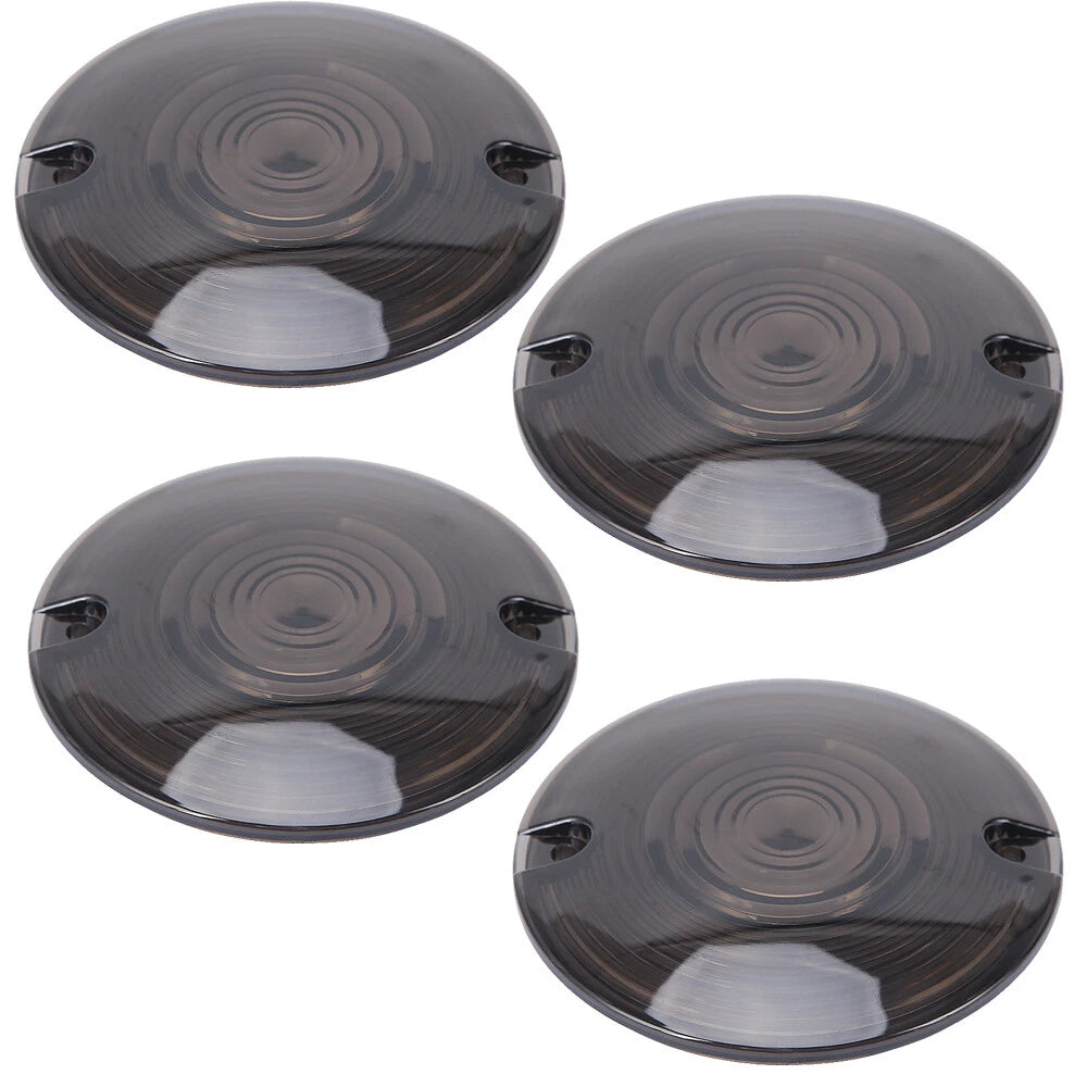 4PCS Motorcycle Turn Signal Light Smoked Lens Covers For Harley Touring Softail
