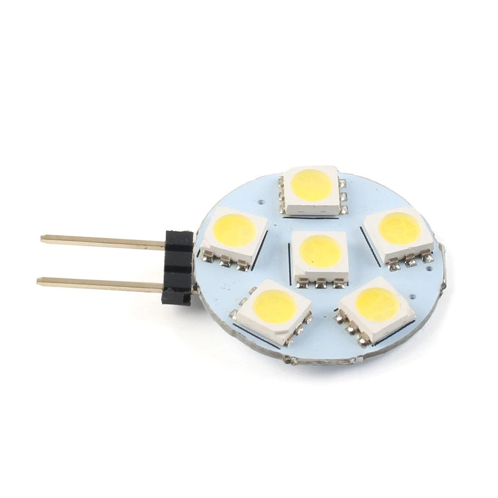 1 pc DC12V G4 Super Bright Flat Light 5050 SMD 6 LED Bulb Lamp White Light