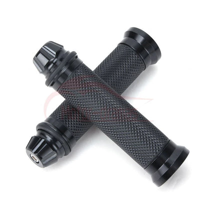 Black Motorcycle Rubber Gel CNC Hand Grips For 7/8" 22mm Handlebar Sports Bike
