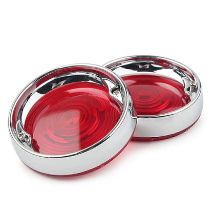 3-1/4" Turn Signal Bezels Red Lens Cover&Trim Rings For Harley Touring Road King