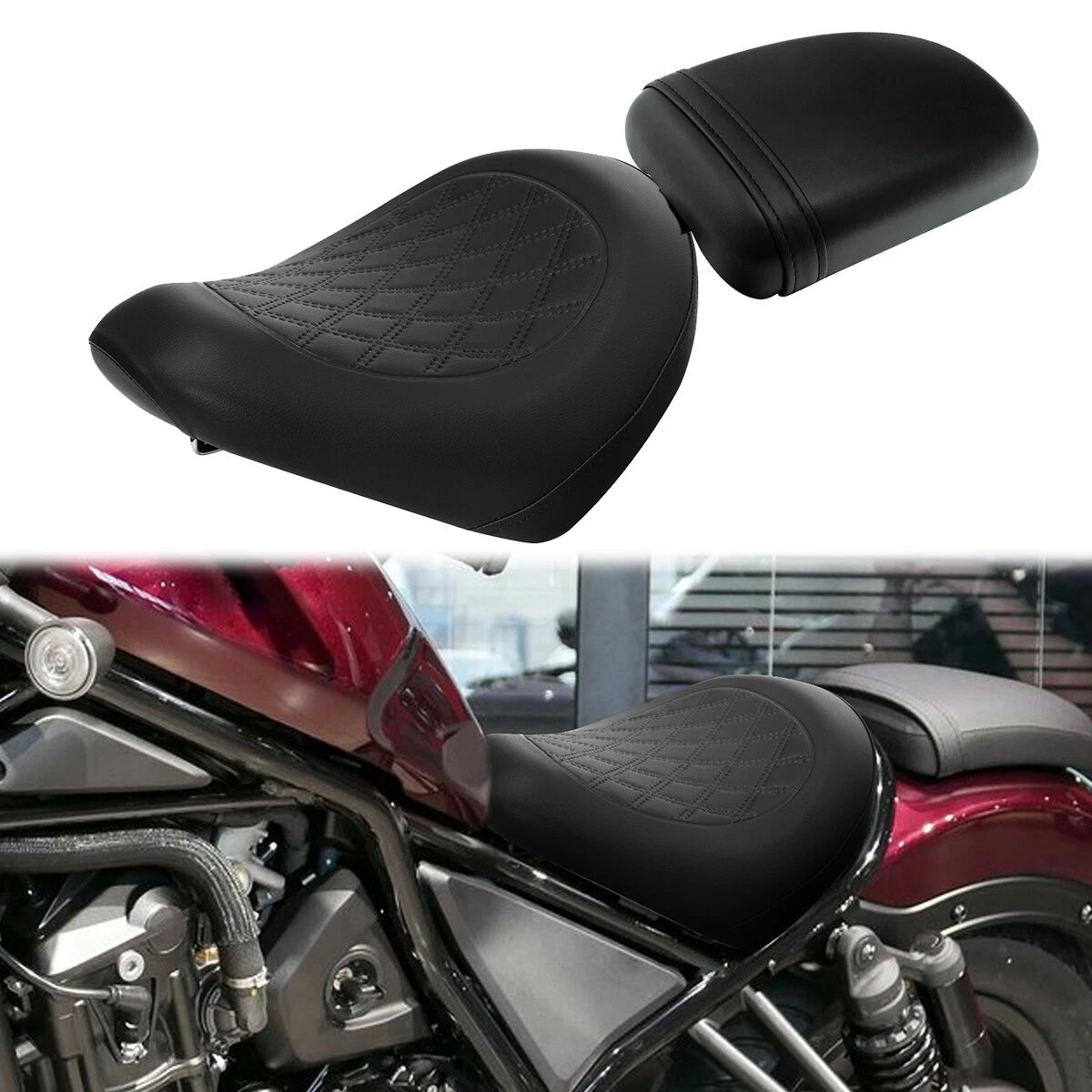 Black Rider Driver Passenger Seat Fit For Honda Rebel 1100 CMX1100 2021-2026 24
