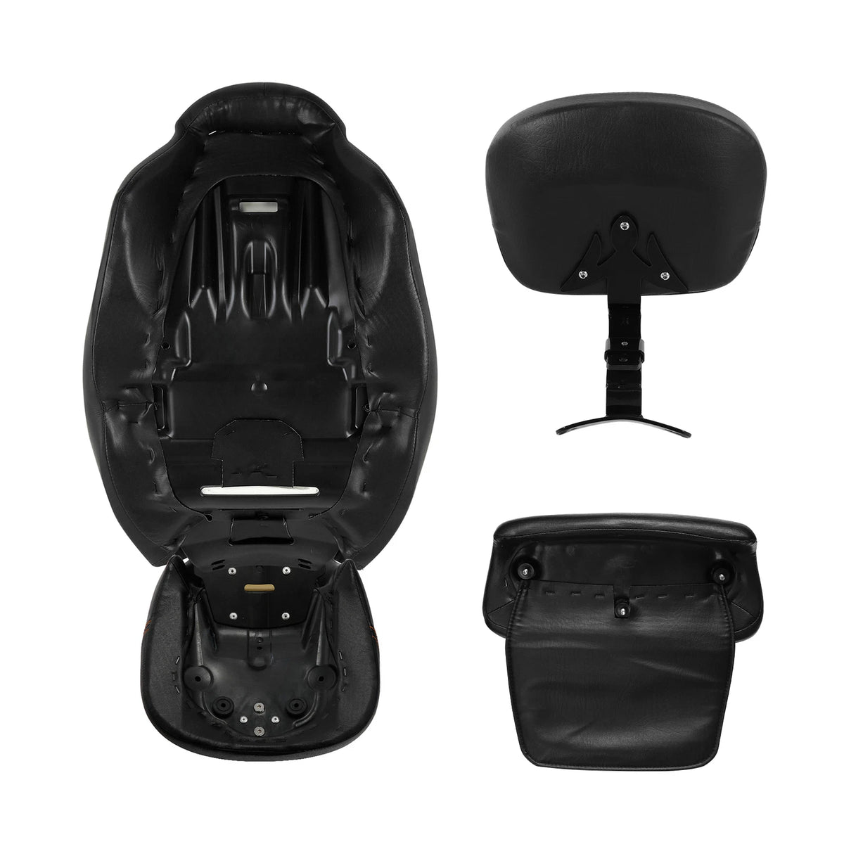 Black Red Driver &Passenger Seats Backrest Pad Fit For Harley Touring 2014-23 22