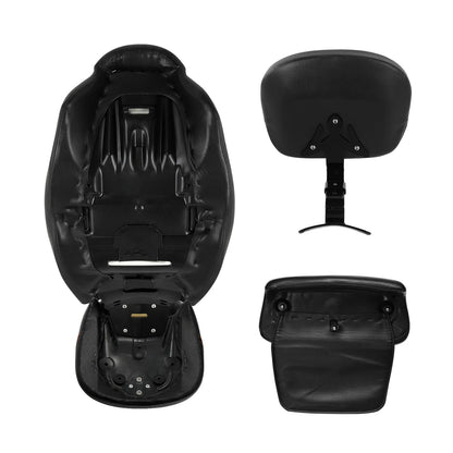 Black Red Driver &Passenger Seats Backrest Pad Fit For Harley Touring 2014-23 22