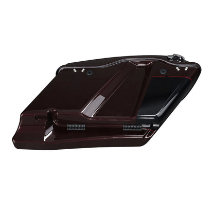 4" Stretched Saddlebags For Harley Touring 2014-23 Midnight Crimson/Vivid Black