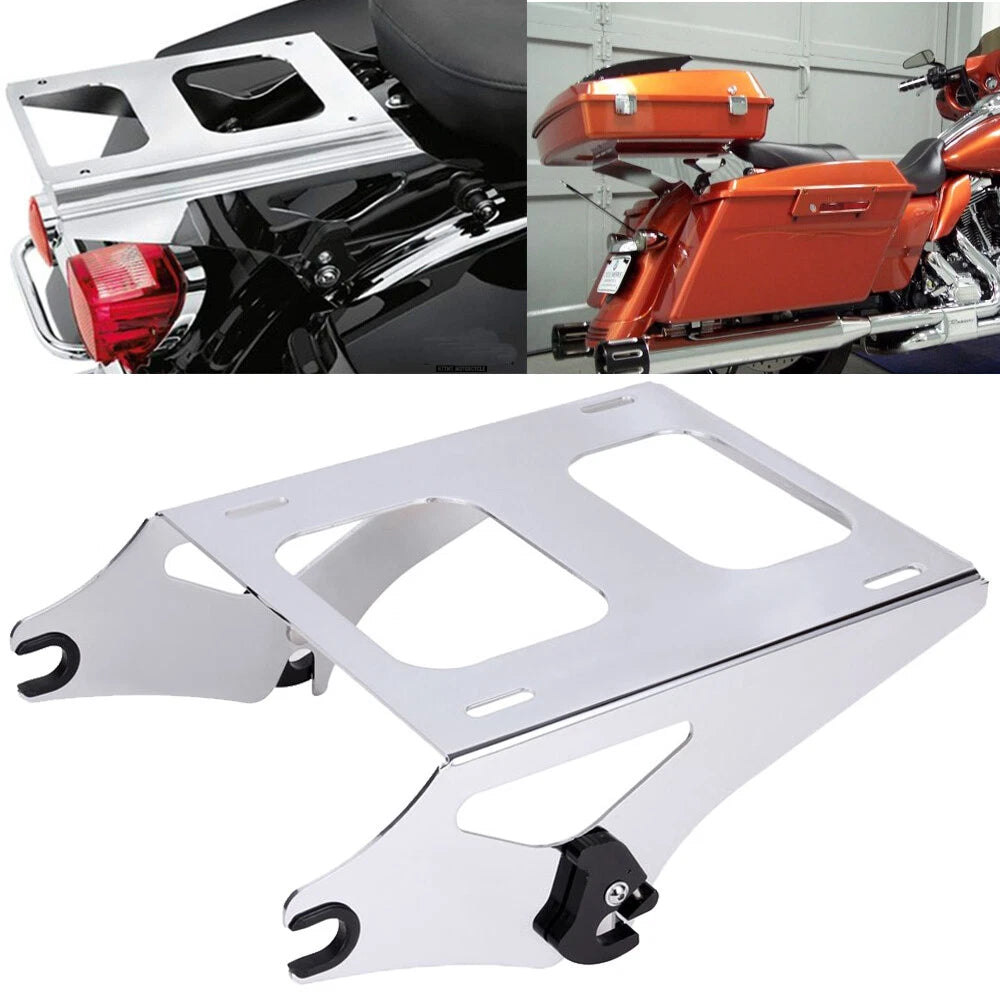Two-Up Tour Pak Pack Mounting Luggage Rack Chrome fit for Harley Touring 2014-23
