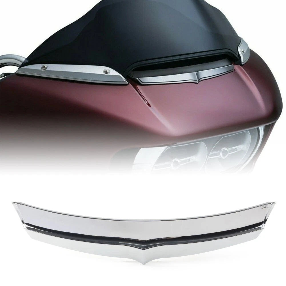 ABS Front Fairing Air Flow Vent Accent Trim Chrome For Harley Road Glide 2015-Up