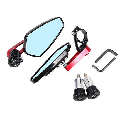 Handle Bar End Mirrors Motorcycle Rear View Wing Mirror For 250 390 690 PAIR Red