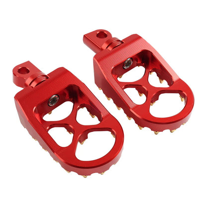 Wide Fat Foot Pegs MX Style Footpegs For Harley Dyna Sportster Fatboy Red+Black