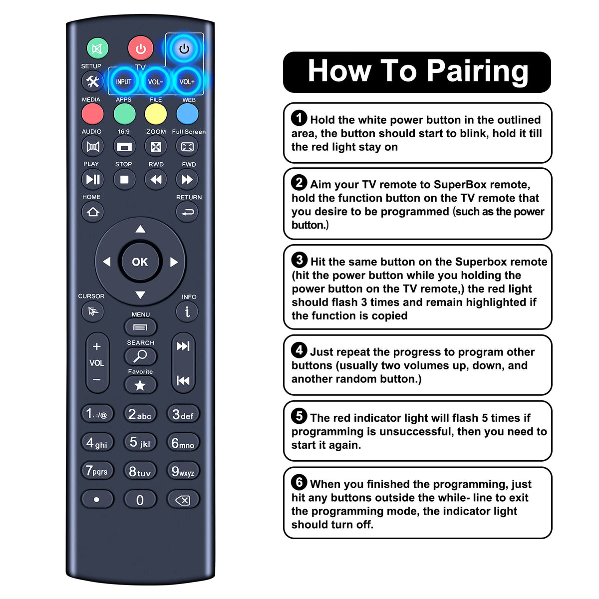 Remote Control For Superbox S1 S2/S3Pro S5/S6Max Elite ll MAX IV without Voice