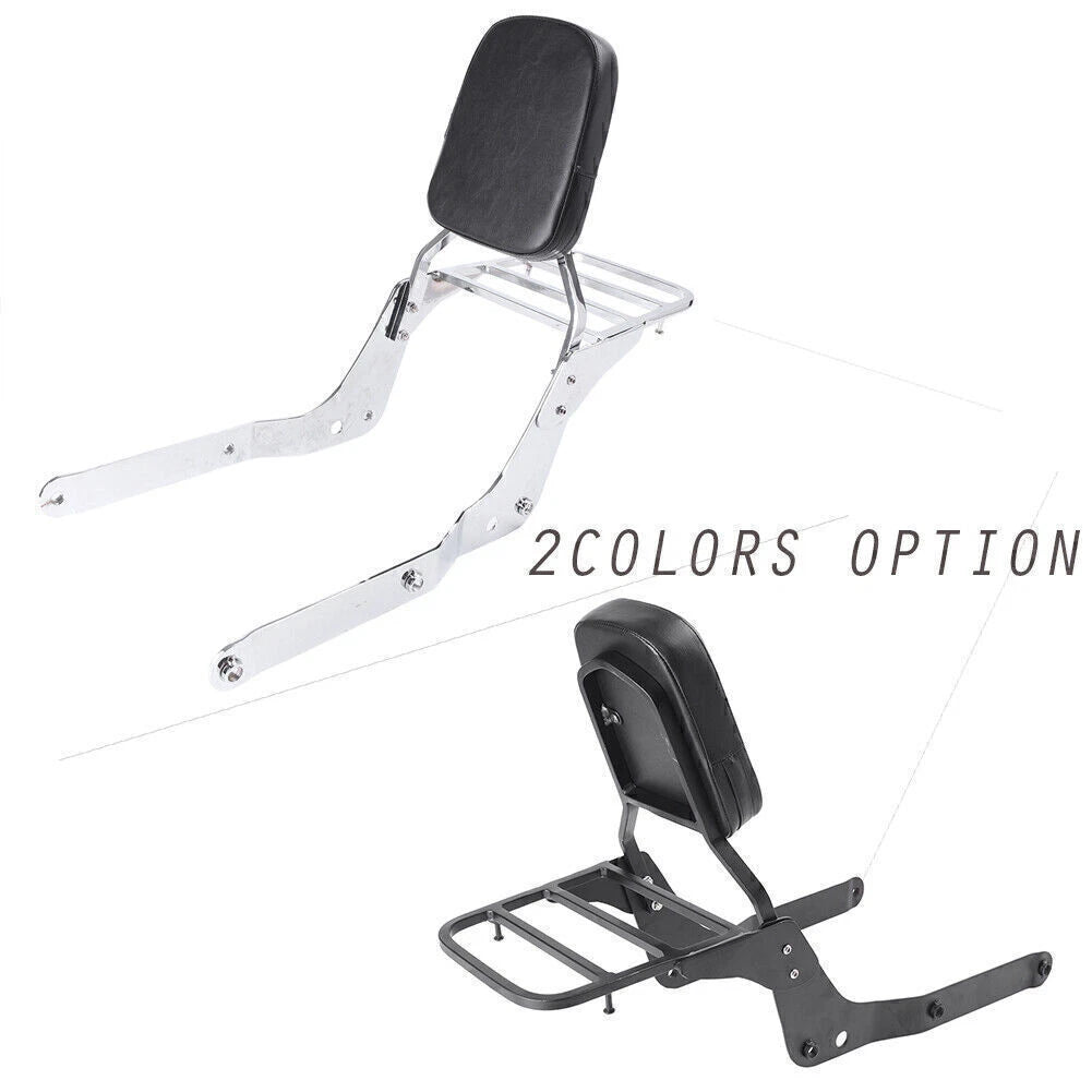 Steel Backrest Sissy Bar & Rack Black Fit for Honda Shadow VT750C Aero 2004-2012