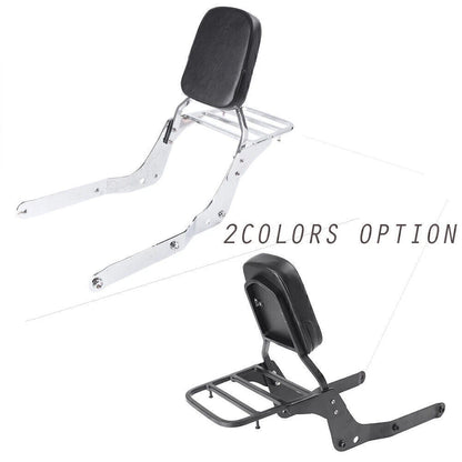 Steel Backrest Sissy Bar & Rack Black Fit for Honda Shadow VT750C Aero 2004-2012