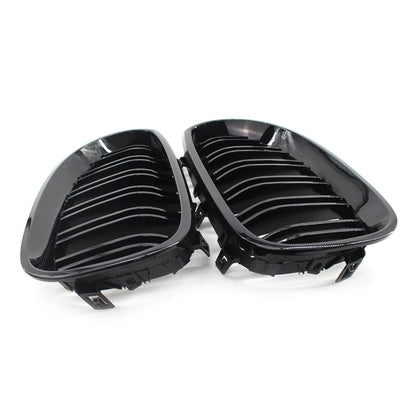2 x Gloss Black Car Front Grilles Fit For BMW 5 Series E60/E61 2003-2009