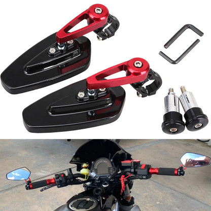 Handle Bar End Mirrors Motorcycle Rear View Wing Mirror For 250 390 690 PAIR Red
