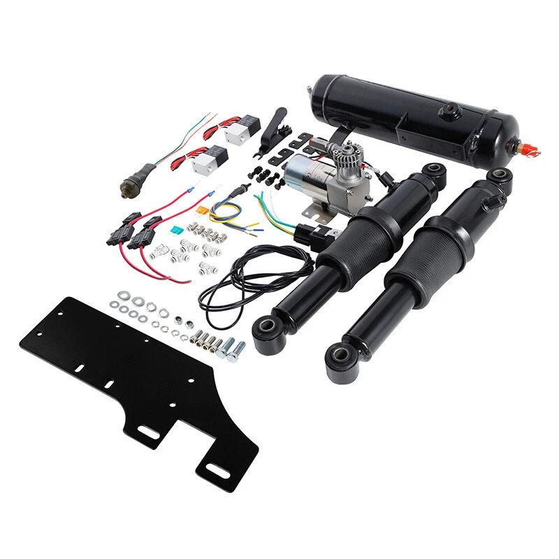 Front Air Ride Lowering Kit & Rear Suspension Tank Fit For Harley Touring 14-24