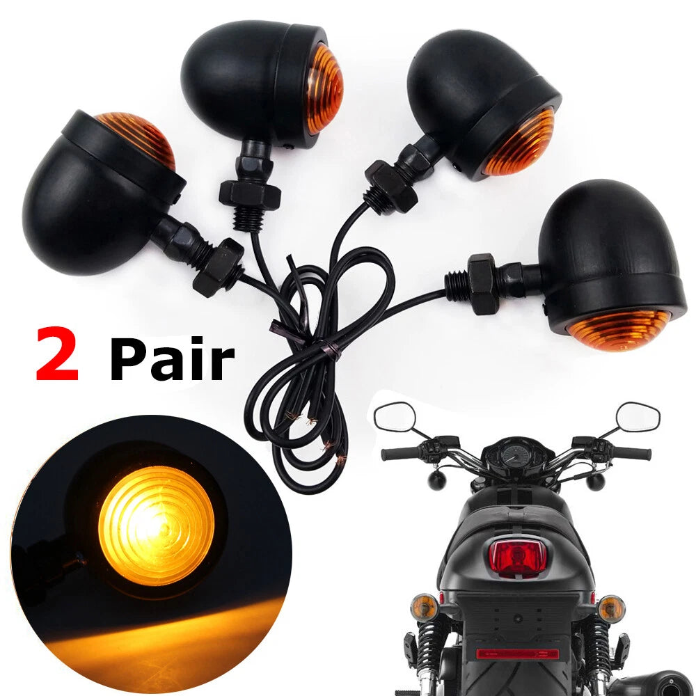 Motorcycle Bullet Turn Signal Lights Universal For Harley Honda Kawasaki Yamaha