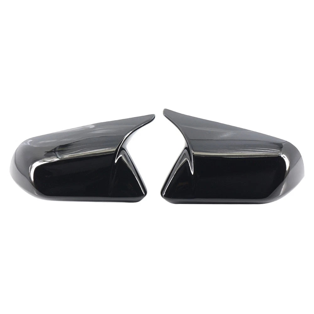 Rearview Side Mirror Cover Caps Glossy Black For Ford Mustang 2015-2023