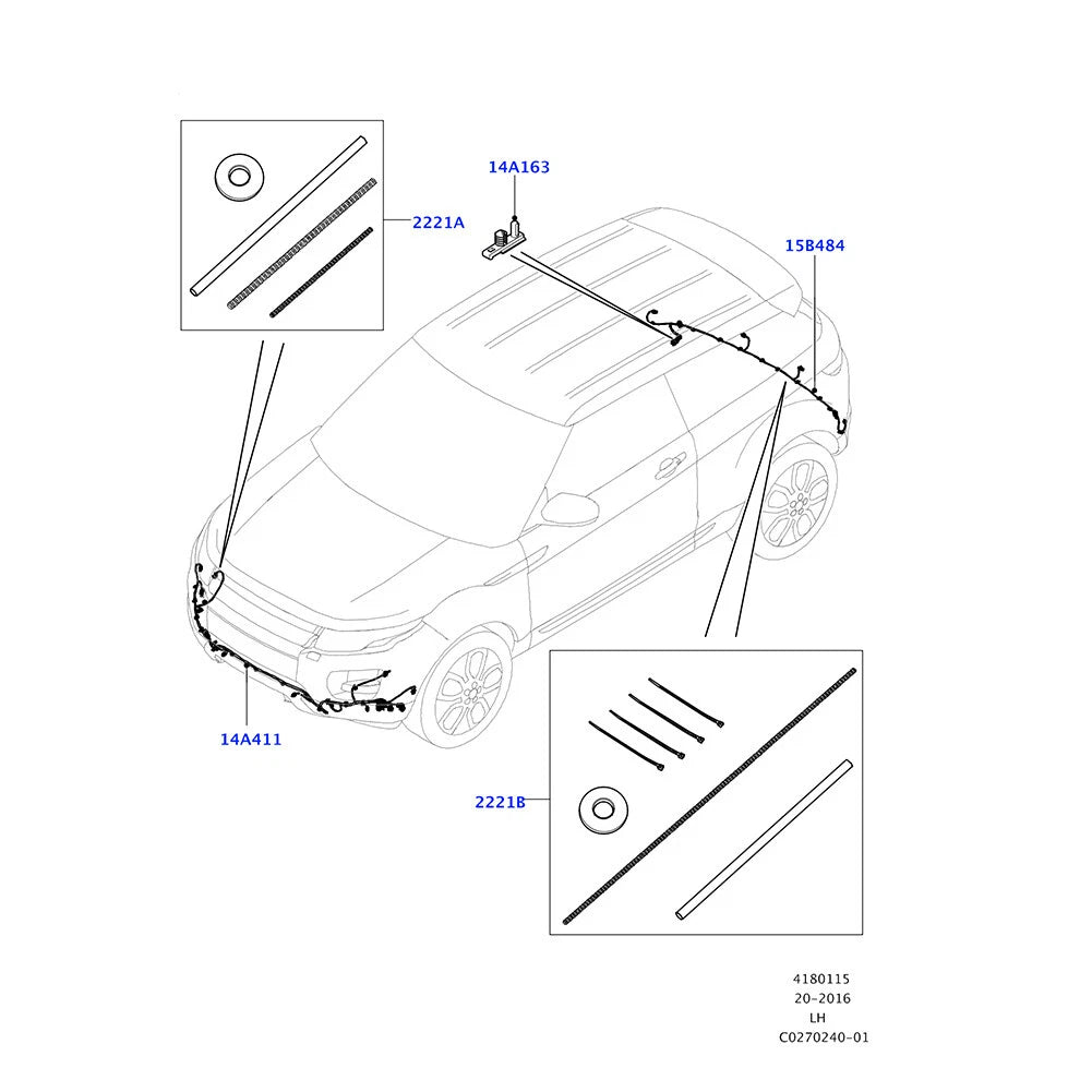 Front Bumper Wiring Harness For Land Rover Range Rover Evoque 2012-2016 LR065077