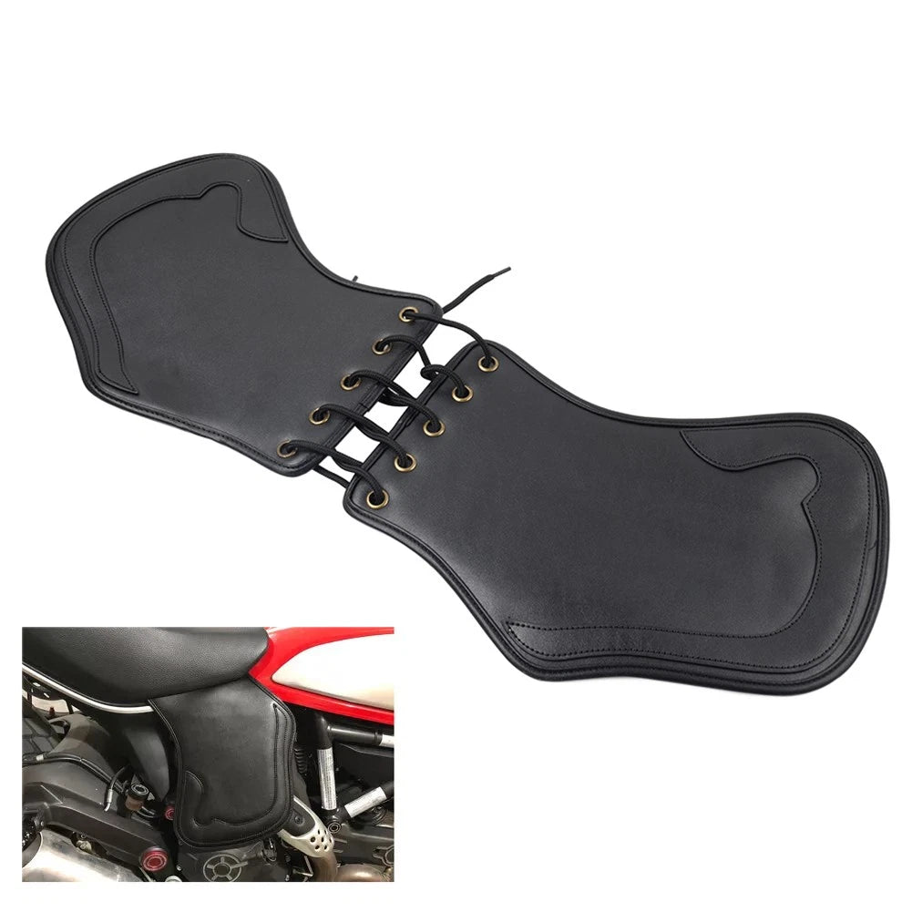 Motorcycle Universal Leather Heat Saddle Shield Deflector For Honda For Harley