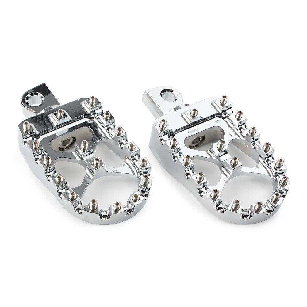 Wide Foot Peg MX Style Footrest For Harley Dyna Sportster Iron 883 Fatboy Bobber