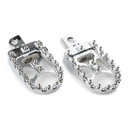 Wide Foot Peg MX Style Footrest For Harley Dyna Sportster Iron 883 Fatboy Bobber