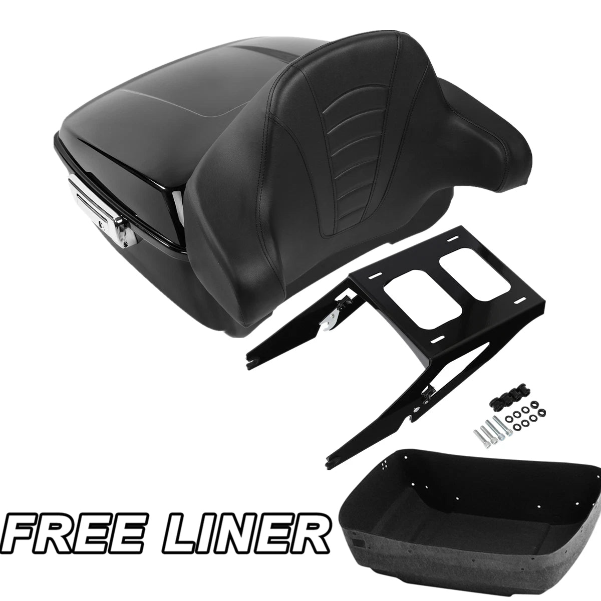 King Trunk Mount Rack Backrest Pad Fit For Harley Sport Glide FLSB 2018-Up Black