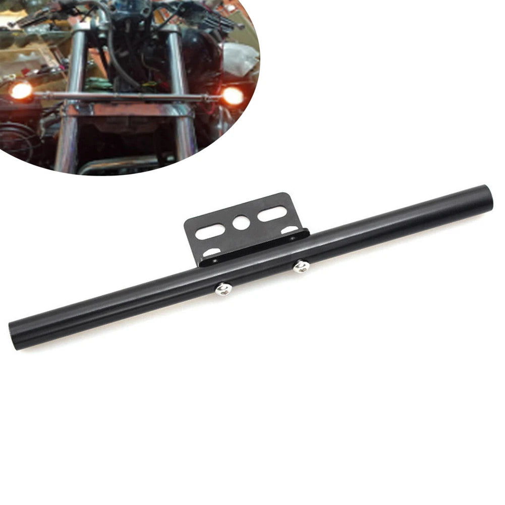 Front Rear Short Mount Turn Signal Light Tube Bar Bracket Black for Harley Dyna