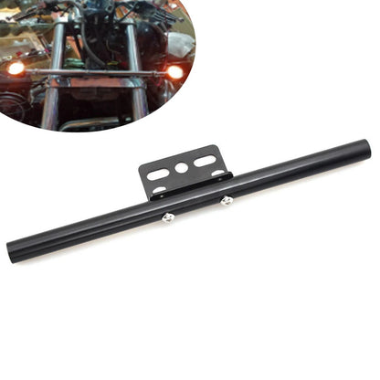 Front Rear Short Mount Turn Signal Light Tube Bar Bracket Black for Harley Dyna