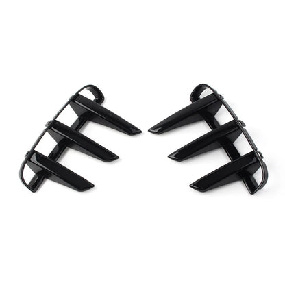 1 Pair Glossy Black Front Bumper Grille Cover For Land Rover Discovery 5 2021-22
