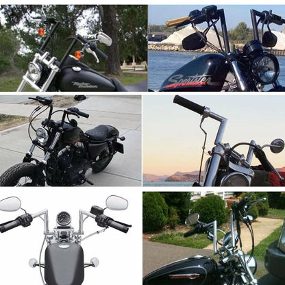 10-1/2" Rise 1'' Motorcycle Handlebars Z-Bar Drag Bars For Harley Chopper Bobber