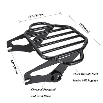 Black Trunk Tour pak pack Mounting Rack+Docking Kit For Harley 2014-2022 Touring
