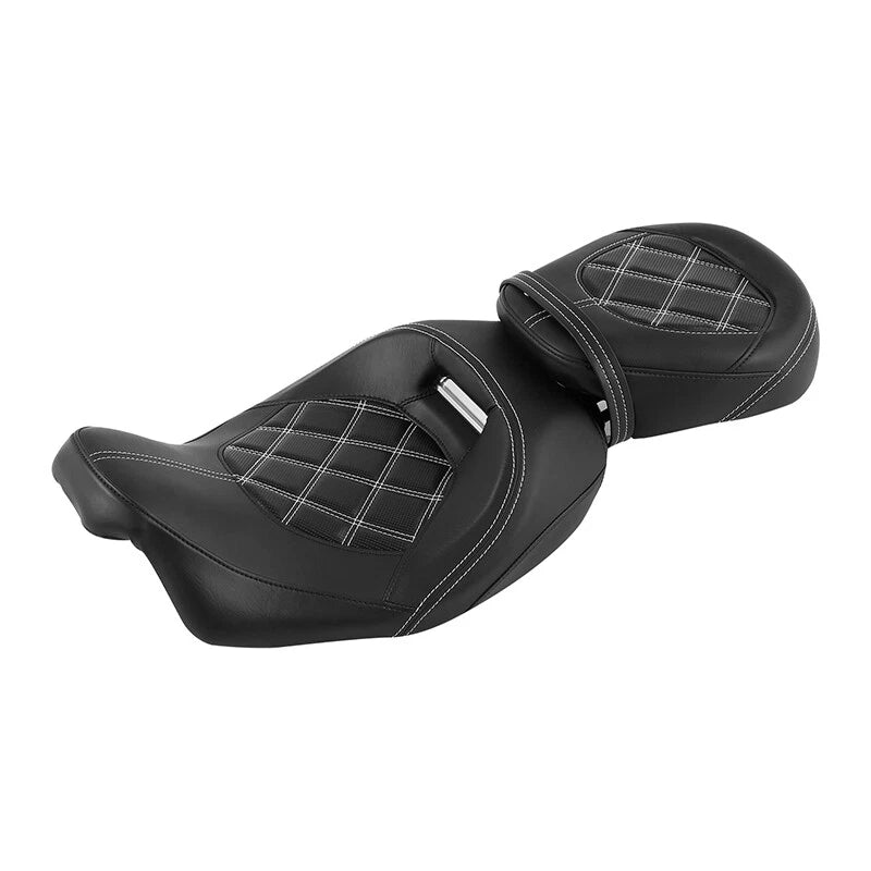 Driver & Passenger Gel Seat Fit For Harley Touring Electra Road Glide King 09-23