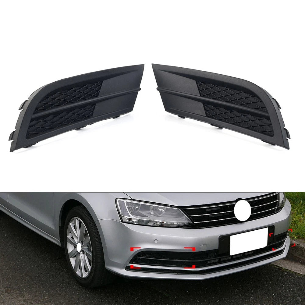 2x Front Lower Bumper Grille Fog Light Grill Cover For Volkswagen Jetta 2015-18