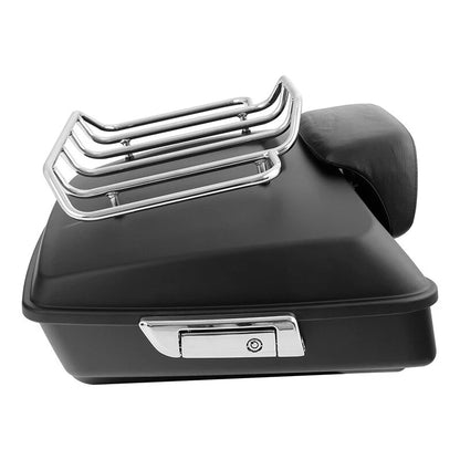 Matt Black Chopped Trunk Pad Plate Mount Rack Fit For Harley Touring 2014-2026
