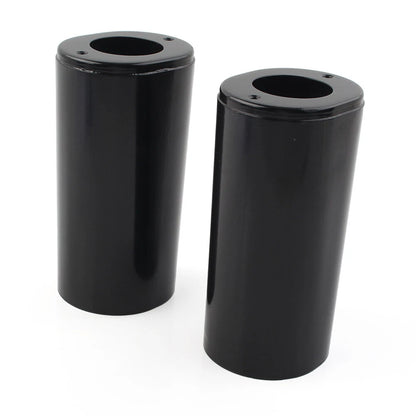 Pair 6.5" Fork Slider Covers Cowbell Black For Harley Touring FL 1984-2012 2013